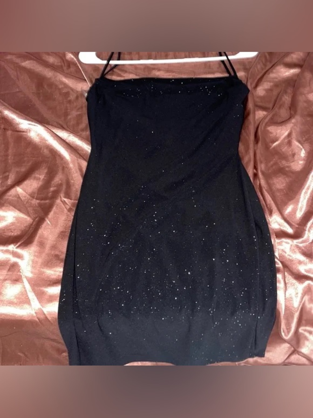 Vintage Black Sparkle Strapless Mini Dress